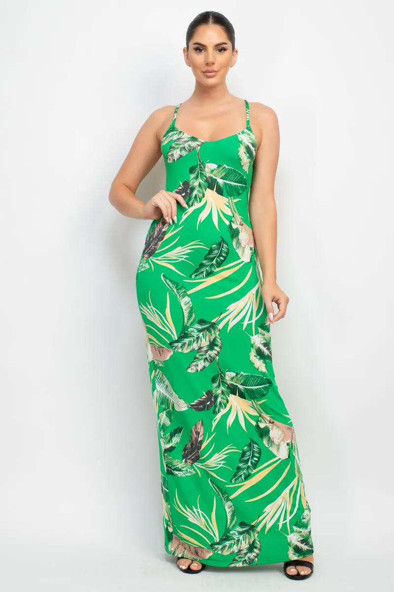 Scoop Tropical Print Maxi Dress - 6 colors