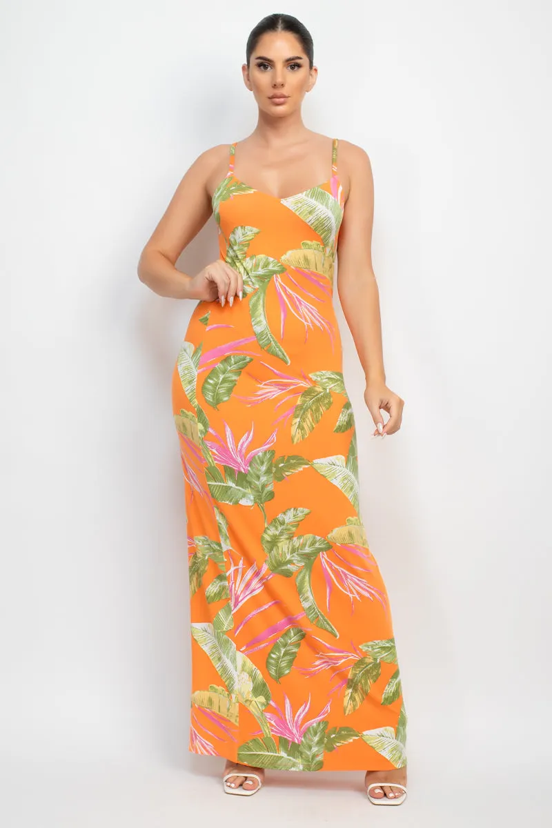 Scoop Tropical Print Maxi Dress - 6 colors