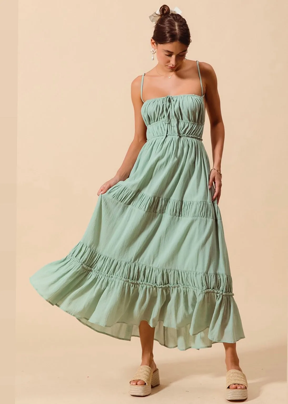 Seaside Serenity Boho Maxi Dress