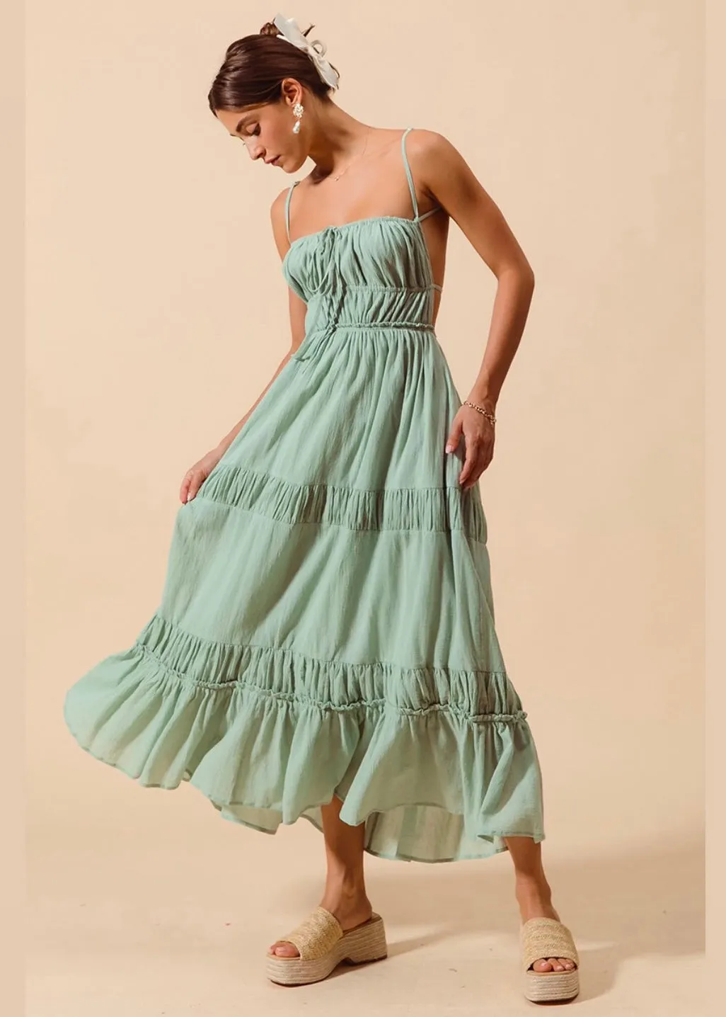 Seaside Serenity Boho Maxi Dress