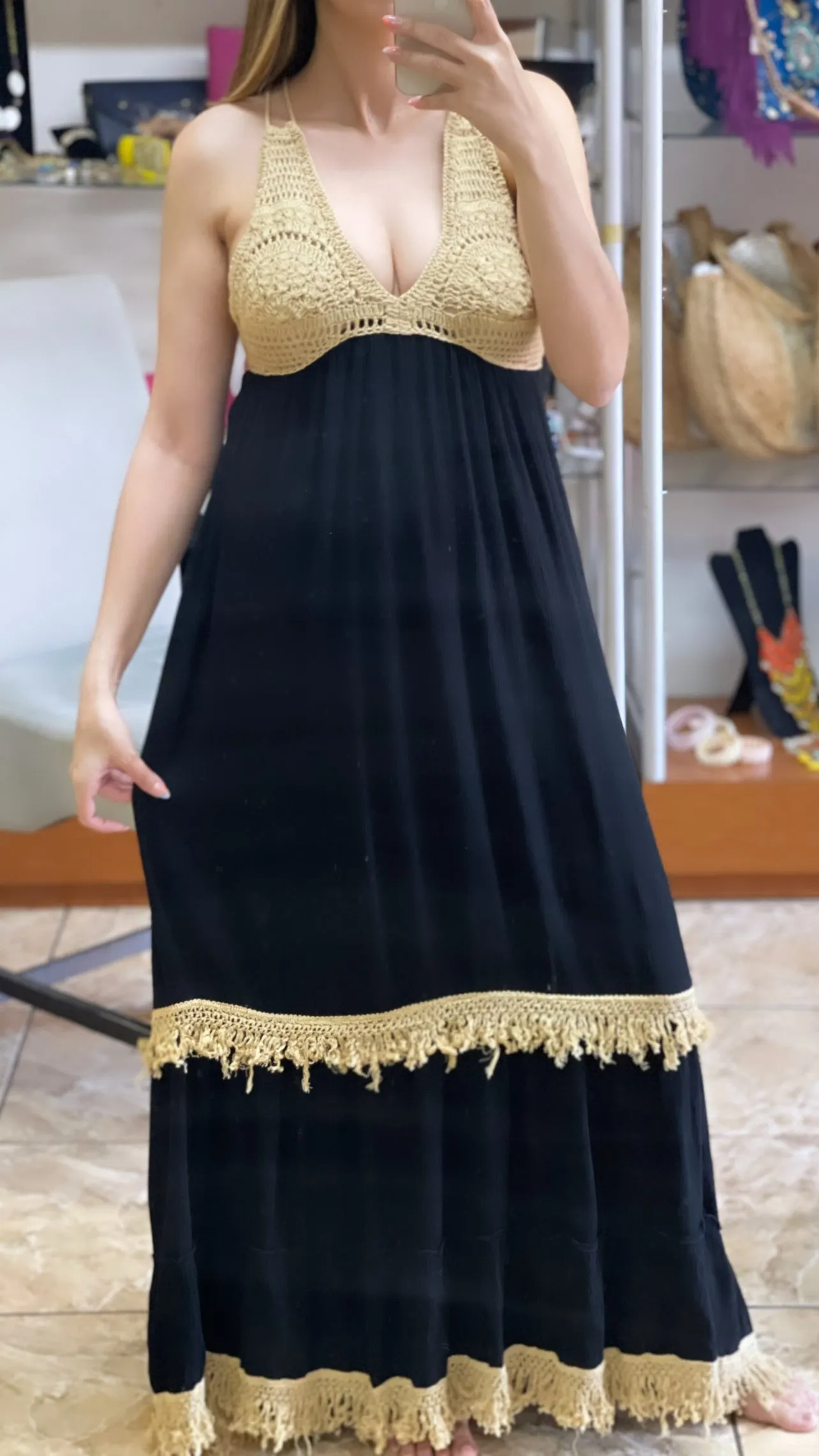 Sexy Back Boho Dress