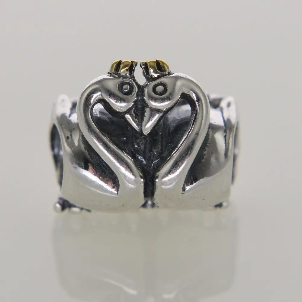 Silver Charm Hearts Panda Pixie European Charms Silver Beads For Snake Chain Bracelet