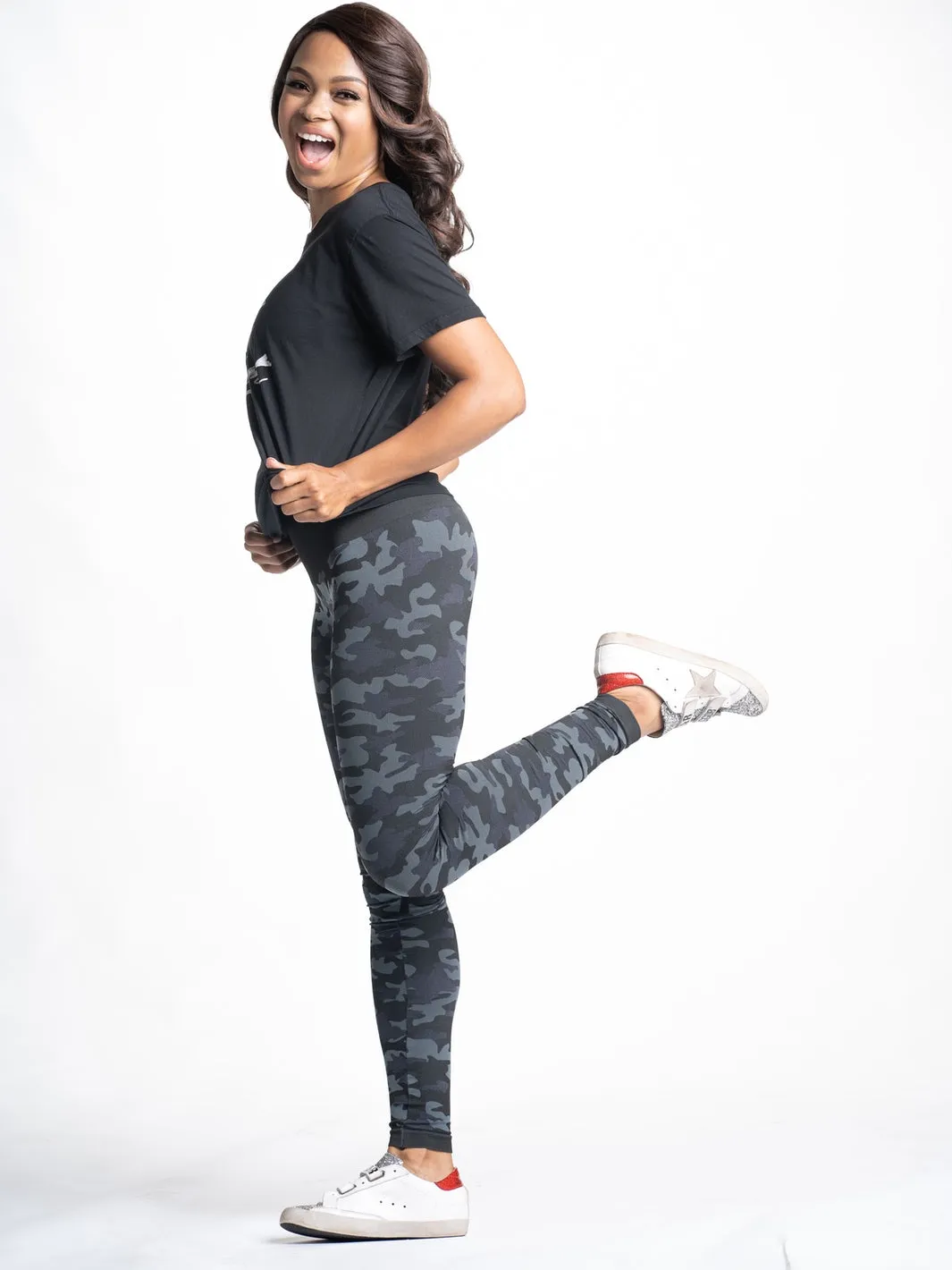 Snapback™ Postpartum Leggings - Black Camo (2 Pack)