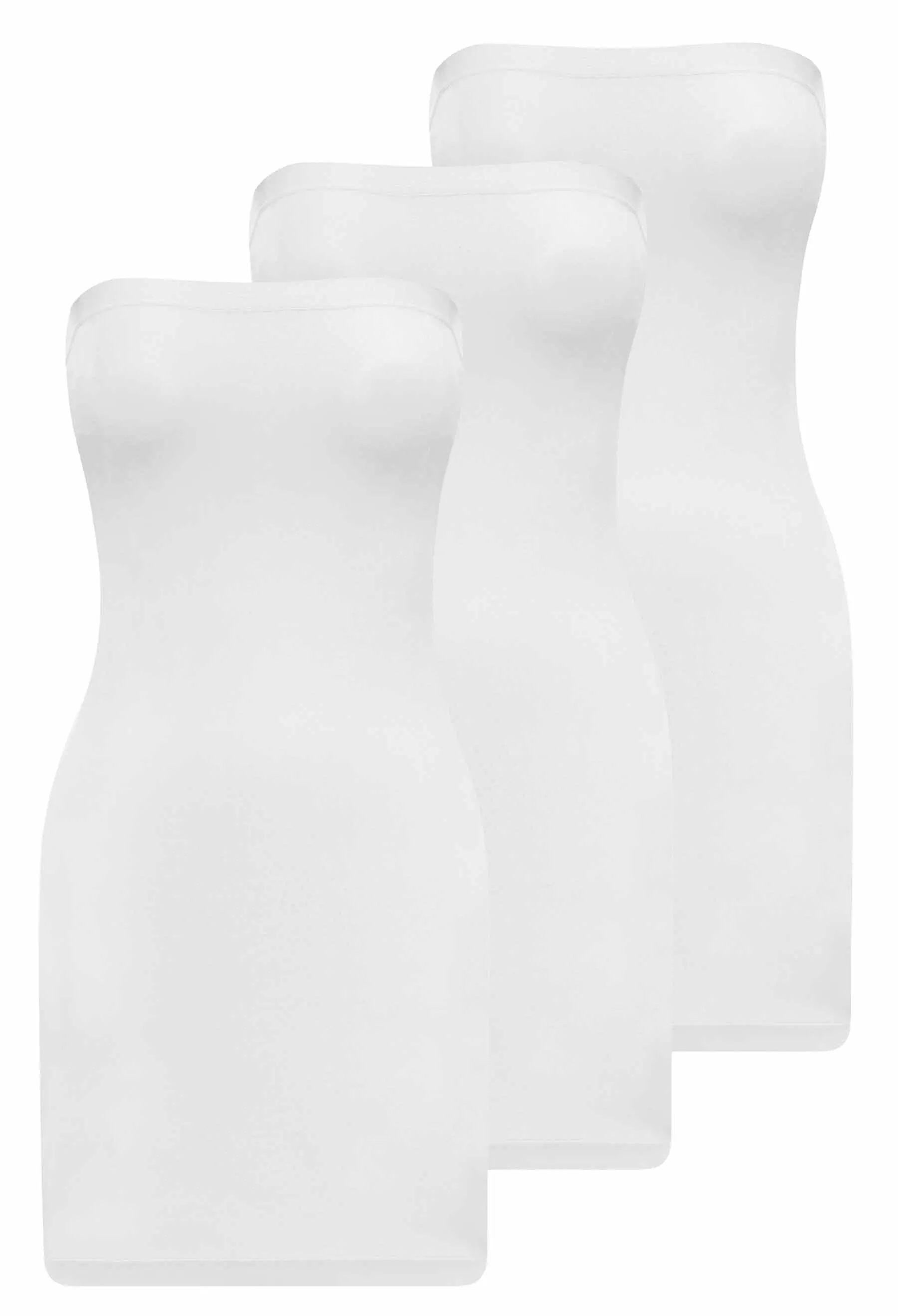 Strapless Knee Length Slip Dress - 3 PACK