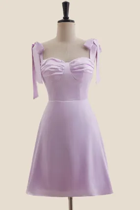 Straps Lavender A-line Short Princess Dress