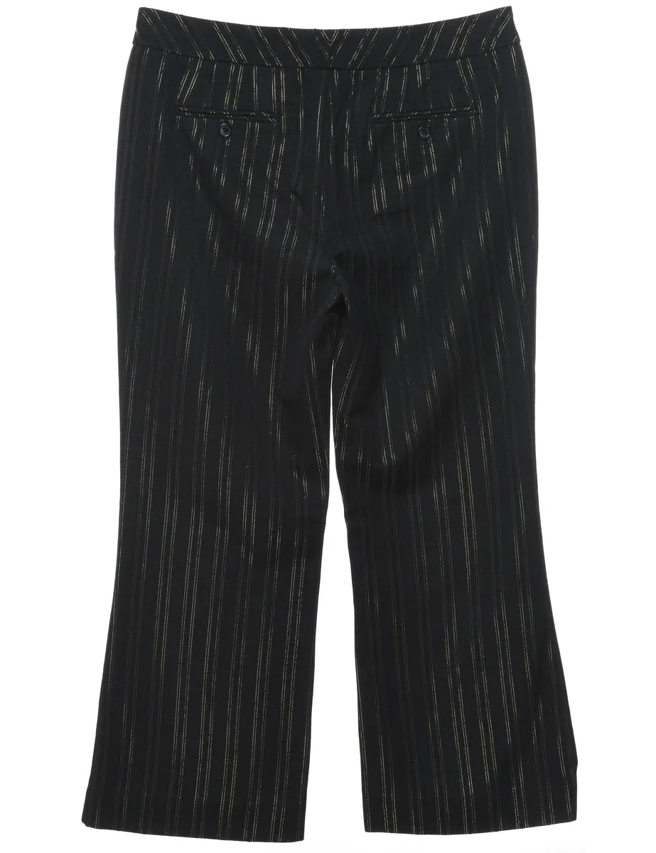 Striped Black Trousers - W32 L26