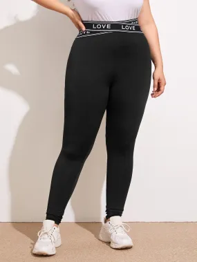 Striped Criss Cross Long Plus Size Leggings