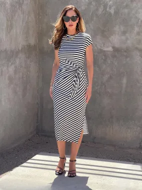 Striped Side Tie Dress