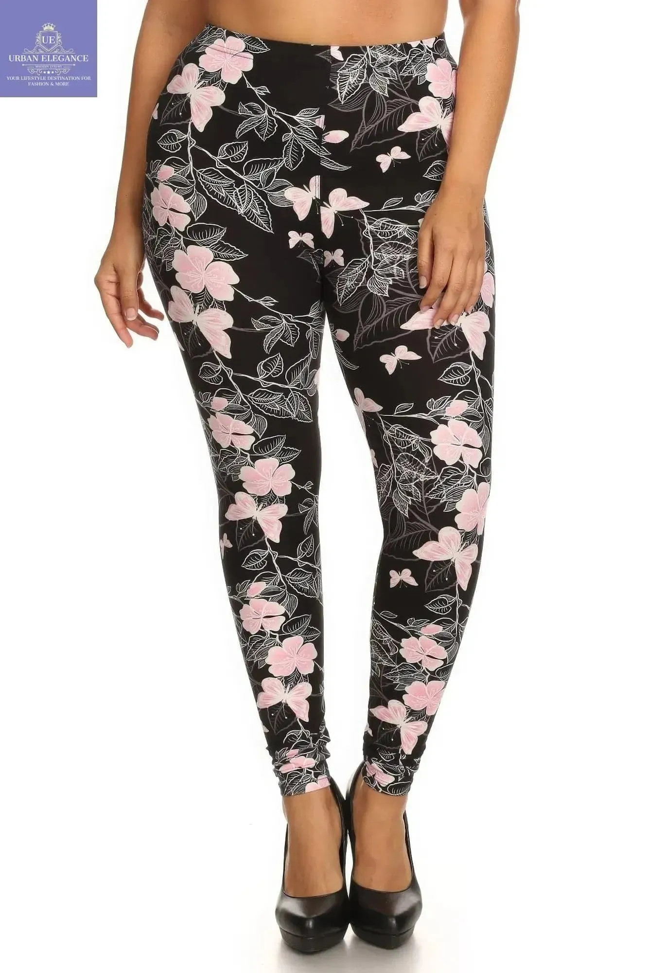 Super Soft Butterfly Print Plus Size Leggings