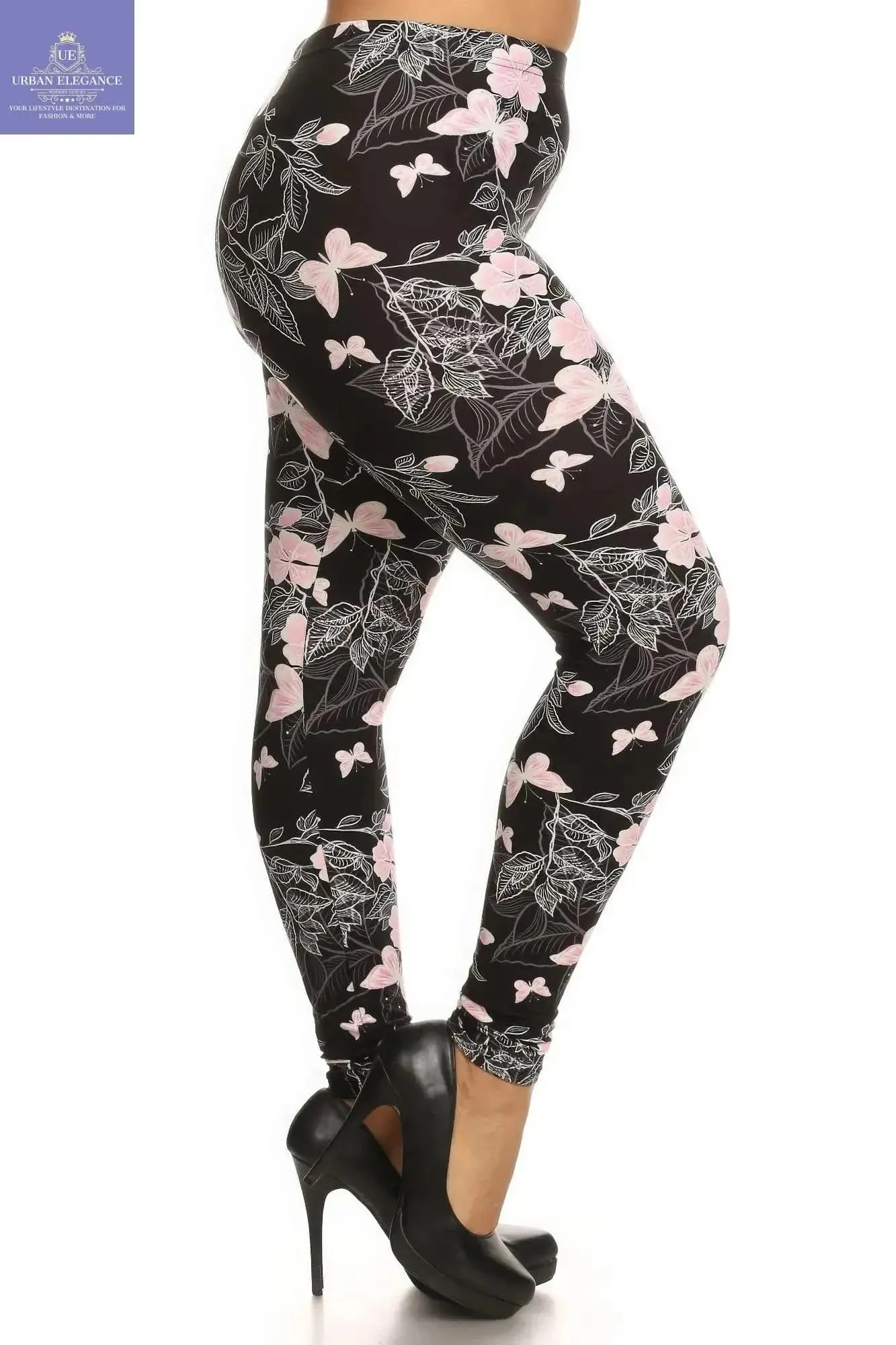 Super Soft Butterfly Print Plus Size Leggings