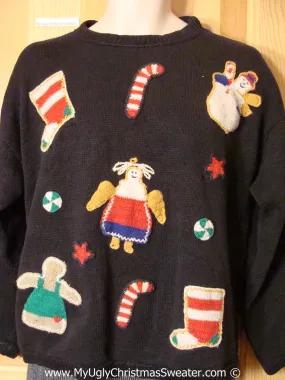 Tacky 80s Sweater with Candycanes & Toys (f1225)