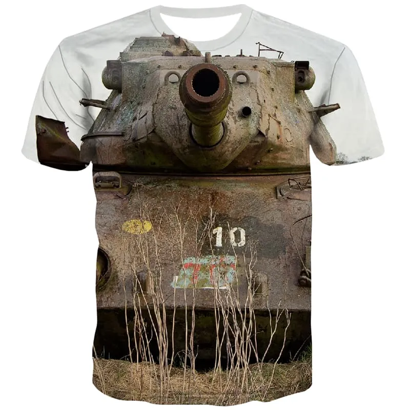 Tank T shirts Men Military Tshirts Cool War Shirt Print Metal T shirts Funny