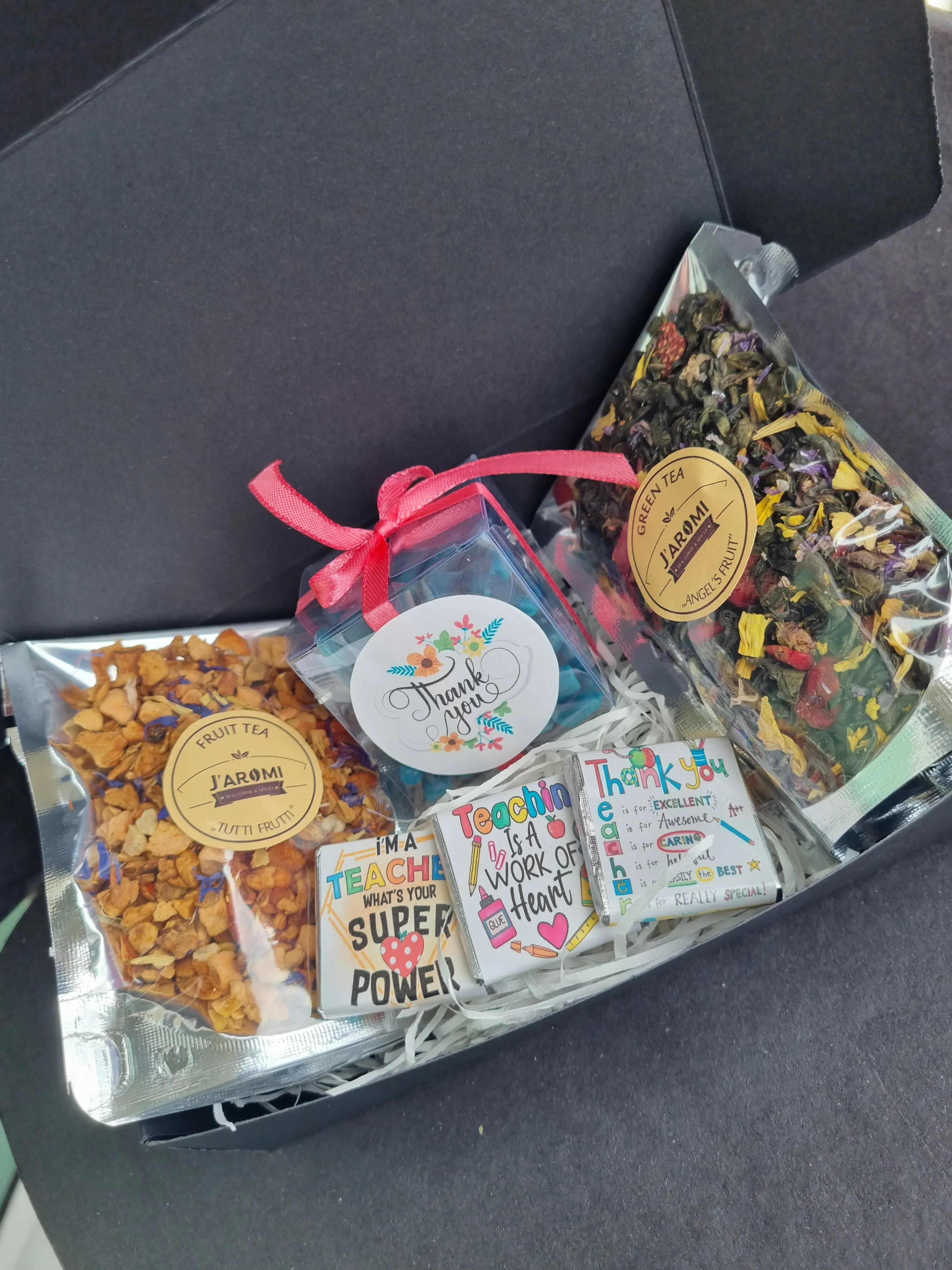 Teacher gift box with Teddy Bear tea