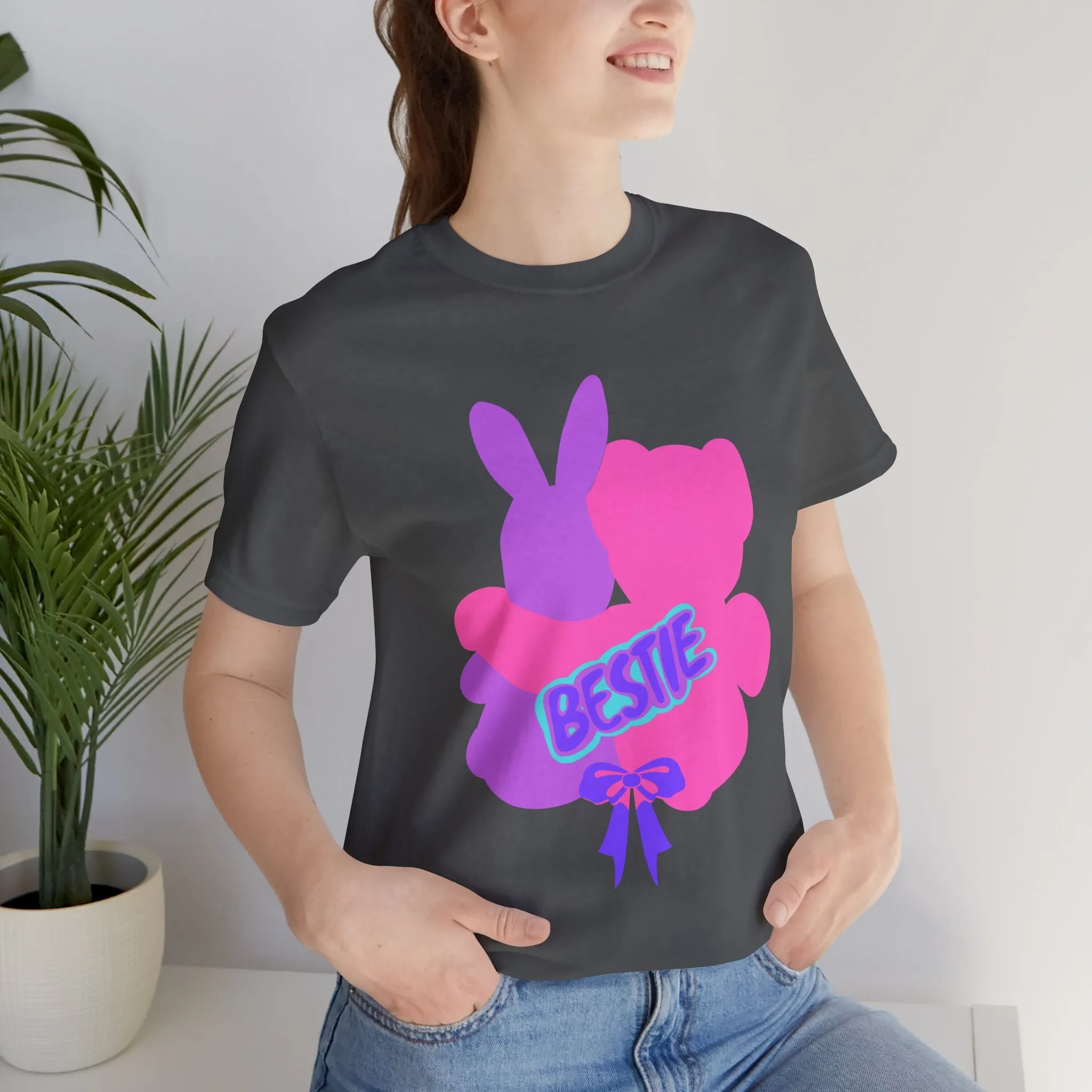 Teddy Bear Bestie T-Shirt, Friend Graphic Tee, BFF Unisex Jersey Shirt, Best Friend Gift, Friendship Top