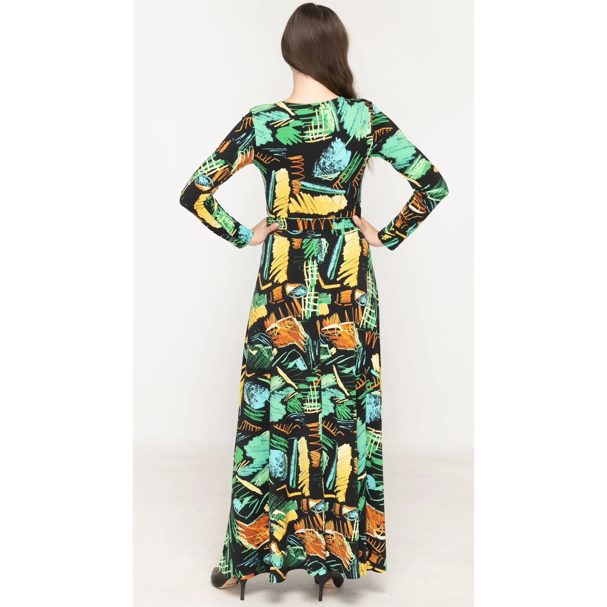 Tropic Leafy Belted Maxi