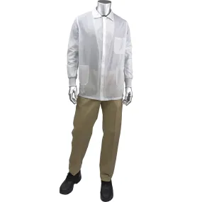 Uniform Technology BR49AC-44WH-2XL StatStar Short ESD Labcoat - ESD Knit Cuff