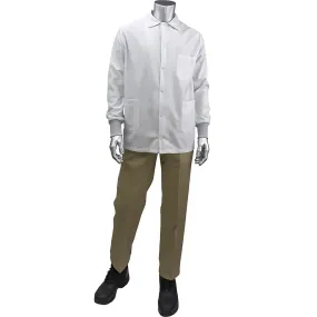 Uniform Technology BR49AC-47WH-2XL StatMaster Short ESD Labcoat - ESD Knit Cuff