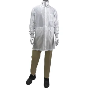 Uniform Technology BR51C-44WH-3XL StatStar Long ESD Labcoat - ESD Knit Cuff