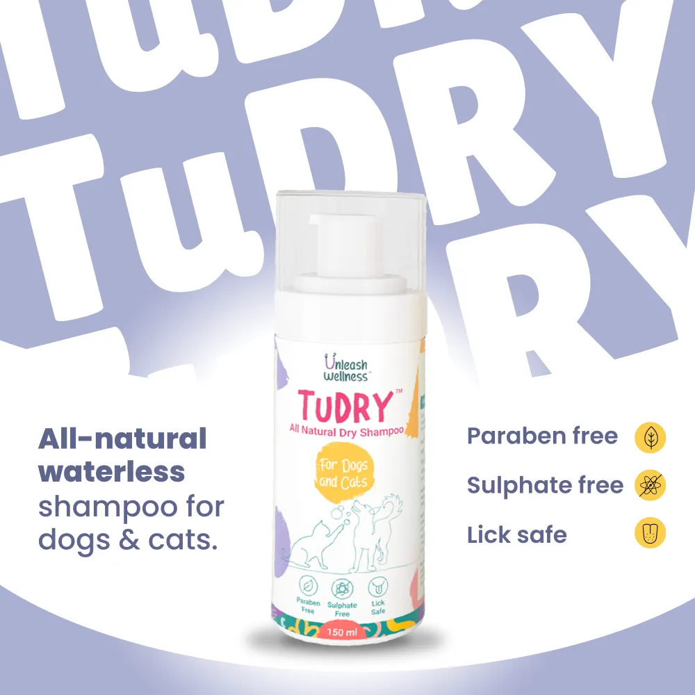 Unleash Wellness TuDry All Natural Waterless Shampoo for Dogs and Cats