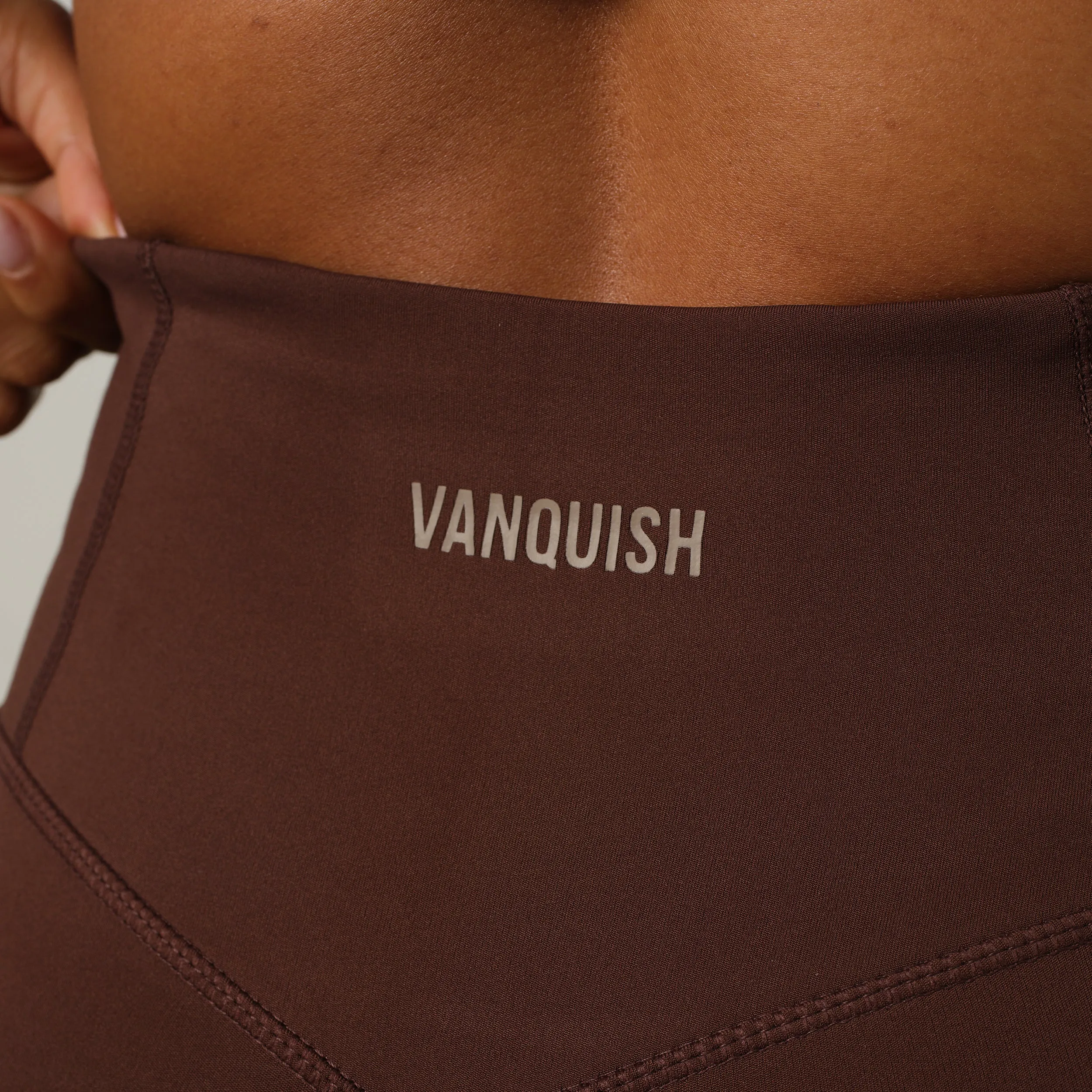 VANQUISH ENHANCE COFFEE BROWN HIGH-WAIST LEGGING