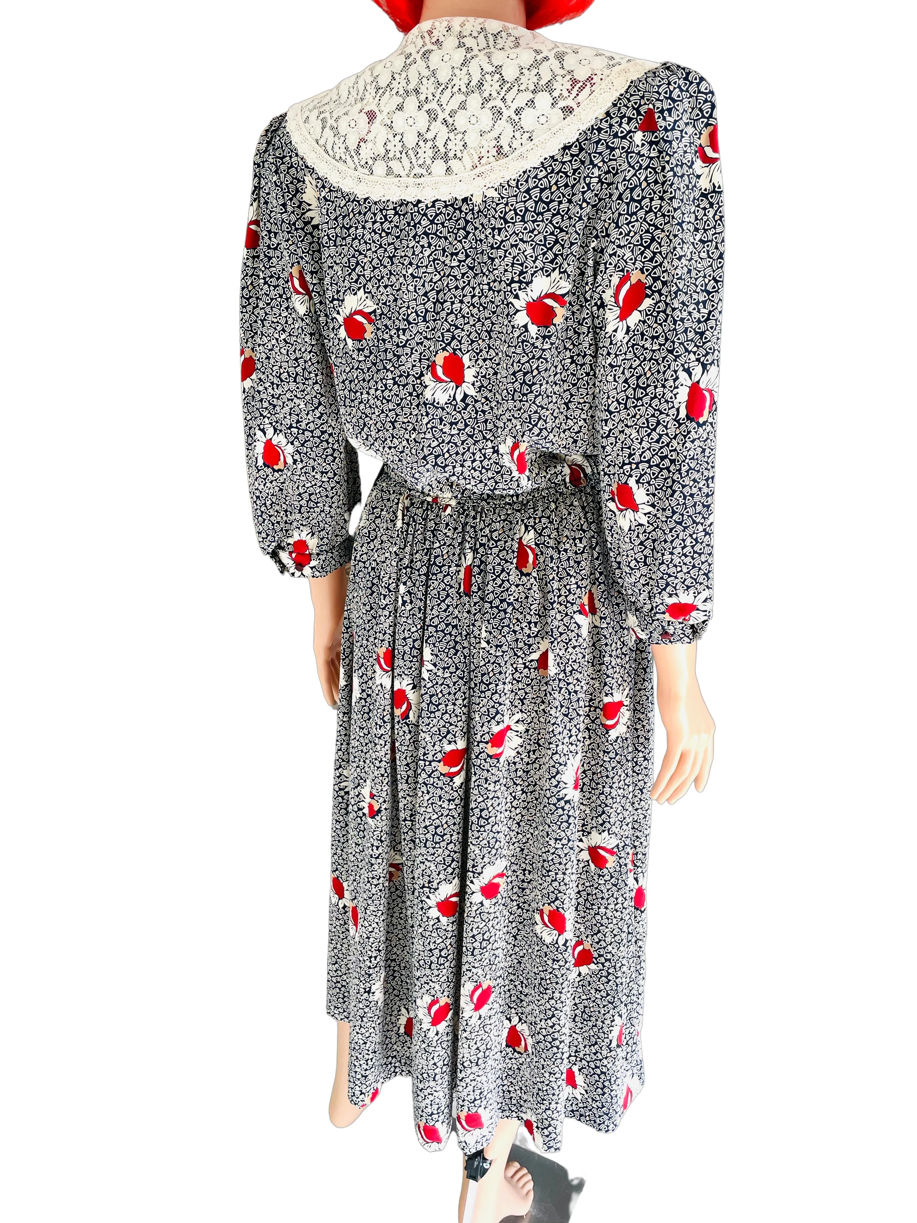 Vintage 1970's Prairie Maxi Dress