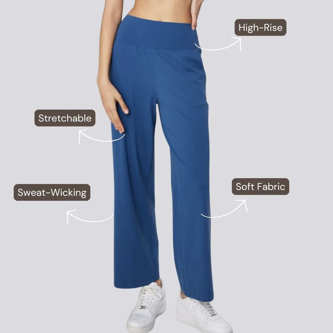 Wide Legged Yoga Pants - Blue