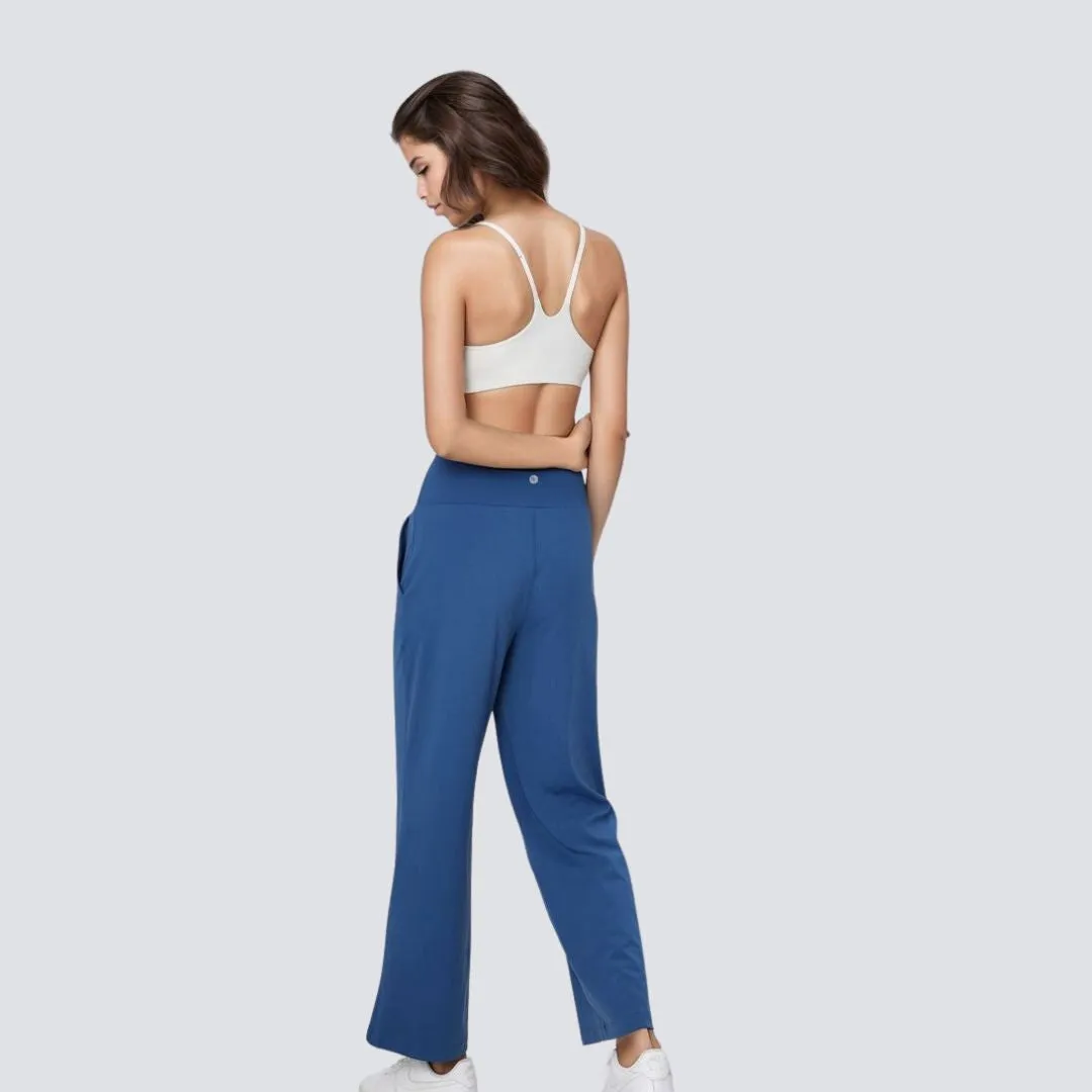 Wide Legged Yoga Pants - Blue