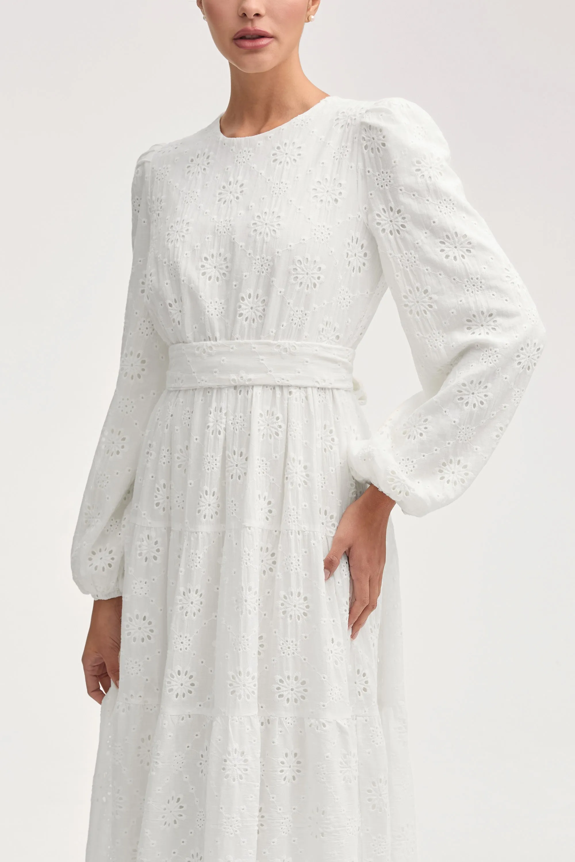 Zaynab White Eyelet Maxi Dress